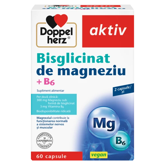 Illustration of the product packaging Doppelherz aktiv Bisglicinat de magneziu front view